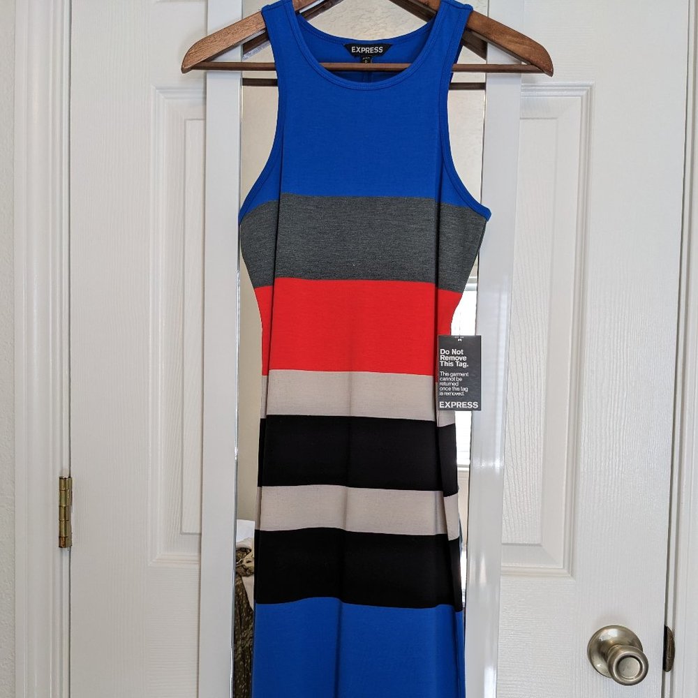 NWT - Express Striped Racerback Tank Dress - Small